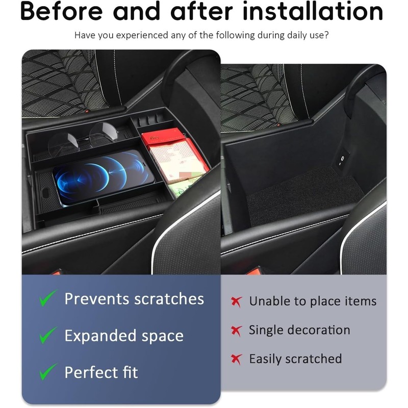 MARCHFA Center Console Organizer Tray Compatible for 2026 Volkswagen VW