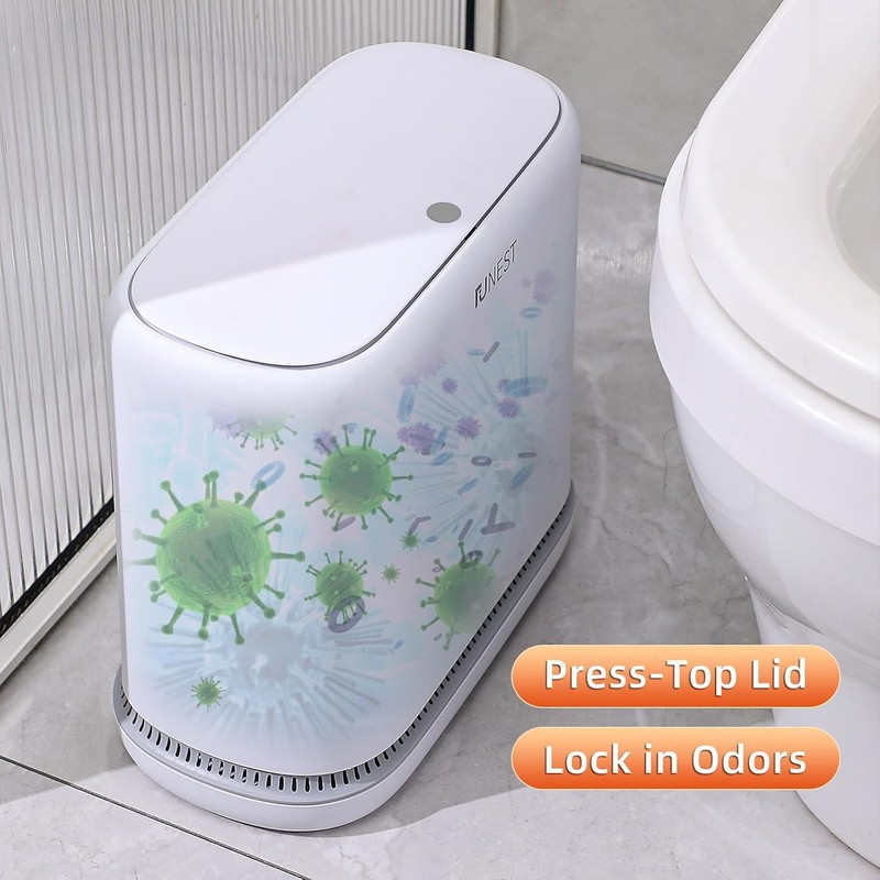 funest Bathroom Trash Can, 3.3 Gallon Slim Trash Can with