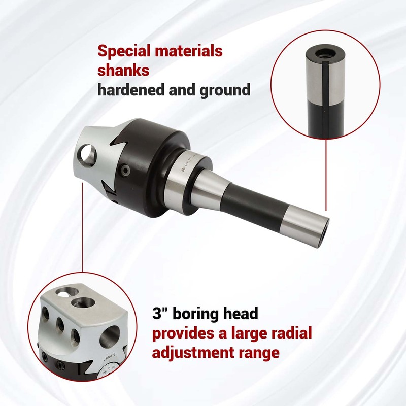 findmall 12Pcs 3 Inch Boring Head R8 Shank 3/4 Inch
