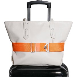 TOOVREN 2-in-1 Travel Belt for Luggage Straps Add a Bag Bungees Suitcase Luggage Strap Over Handle Suitcases Belt for Carry On Bag Adjustable Backpack Attachment Airport Travel Accessories Orange