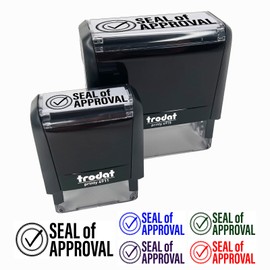 Seal of Approval Check Mark Checkmark Self-Inking Rubber Stamp Ink Stamper for Business Office - 1-1/2 Inch Small - Black Ink
