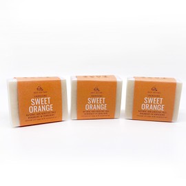 Cosy Cottage Energising Sweet Orange Soap Bar - Bundle Pack of 3 x 110g |Handmade, Cruelty Free and Moisturising |Free from Palm Oil, SLS, Additive and Plastic