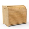 WRONWA Natural Bamboo Bread Box for Kitchen Countertop, Double Layer