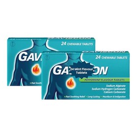 Peppermint 24 Chewable Tablets for Heartburn and Indigestion Relief 250 mg - Pack of 2