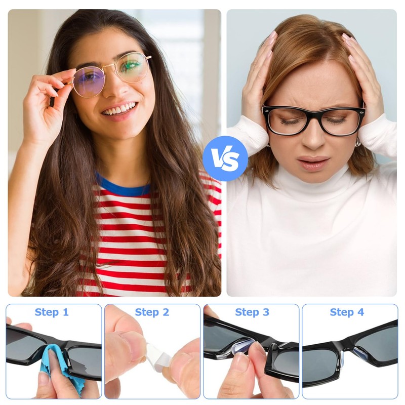 24 Pairs Glasses Nose Pads Stick On Eyeglass, Anti Slip