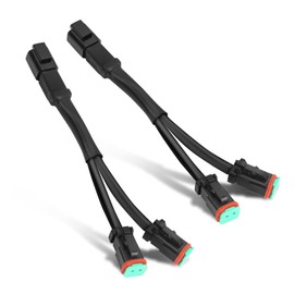 Nirider Universal Wiring Harness Splitters Deutsch DT DTP Adapters Extension Kit Connectors for LED Pod Lights, Cubes, Work, Fog, Offroad Light Bars 2PCS