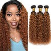 1B30 Kinky Curly Bundles Ombre Brown Human Hair Bundle Brazilian