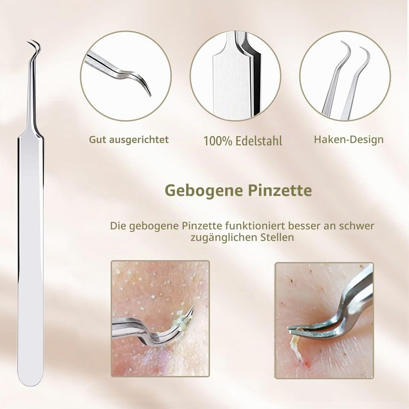 Blackhead Remover Set, High-Quality Stainless Steel Comedone Squeezer, Acne, Whiteheads,