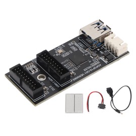USB3.2 GEN1 Adapter Card 5Gbps Transmission Stable Widely Compatible 19PIN to 2 Port 19PIN Card for Desktop Motherboard