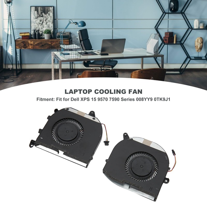 Fan for XPS 15 9570 7590 Series 008YY9 0TK9J1 Laptop