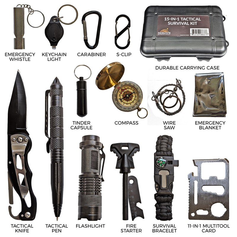 Sirius Survival 15 in 1 Hiking Kit – Tactical Survival