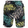 visesunny Leopard Palm Leaf Print Men's Swim Trunks Quick Dry