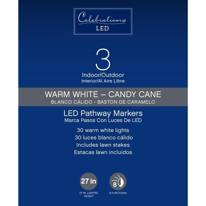 Celebrations 9043841 Pathway Decor Candy Cane Set Pack of 12