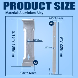 25 Pcs 5 inch Aluminum Roof Gutter Hanger with Straps for Aluminum and Steel Roof Gutters Fixing without Eaves