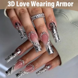 QIBZI Nail Tips, 48 Pieces False Fingers, Short False Nails, Colorful Acrylic Nails for Women and Girls