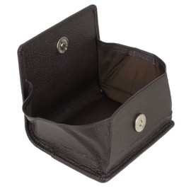 Oakridge Leather Mens Coin Tray Purse with Credit Card Slot - Brown