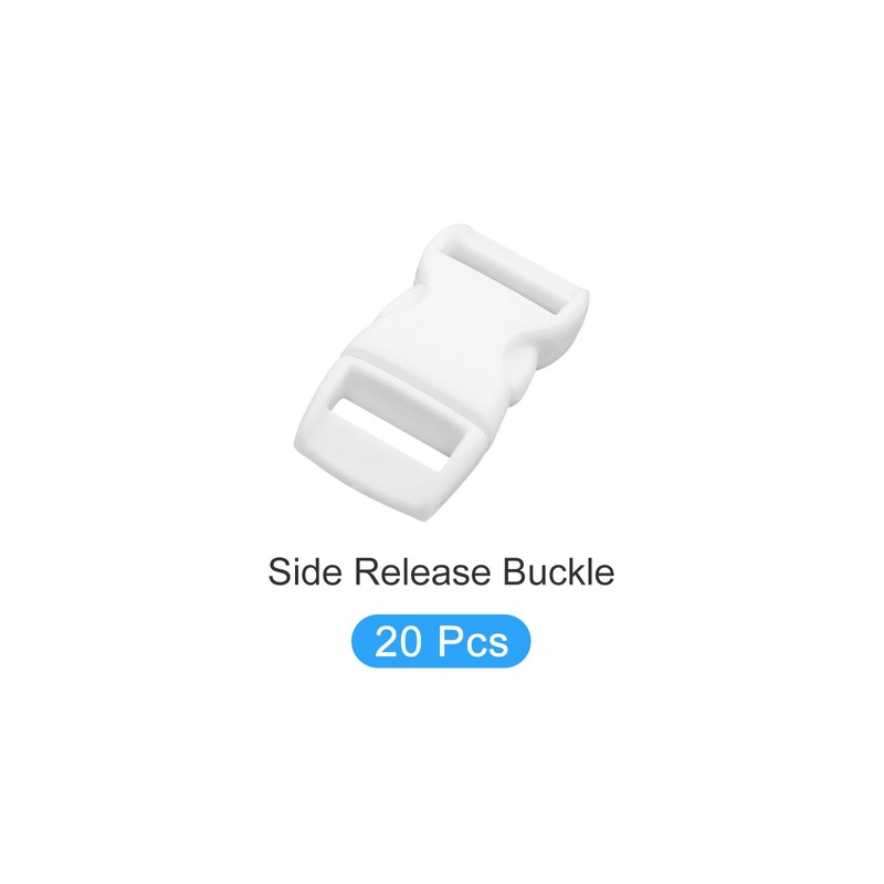 METALLIXITY Side Quick Release Buckle (10mm/0.4") 20Pcs, Plastic Adjustable Buckles