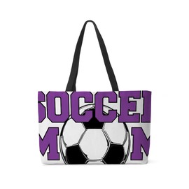 CafePress SOCCER Mom In Purple 24"x13" Large Weekender Tote