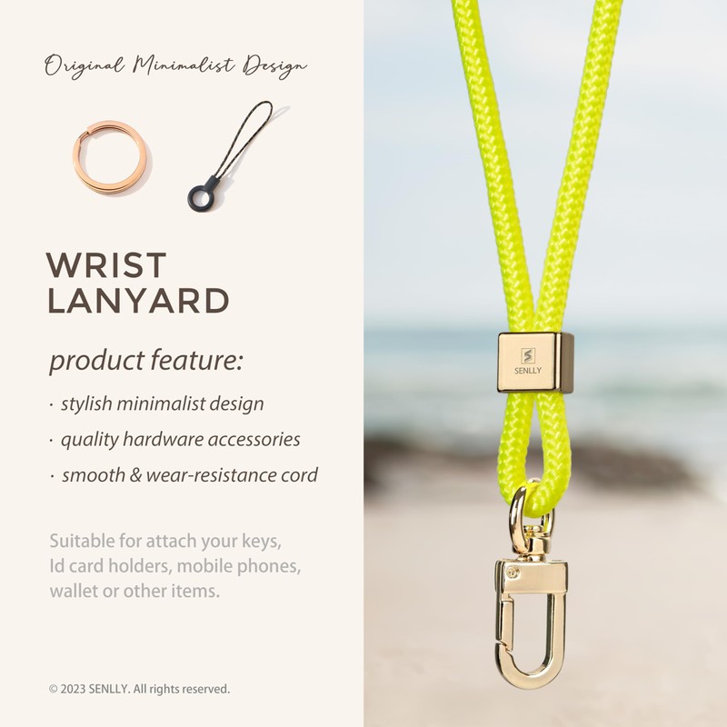 SENLLY Bracelet key chain short, original minimalist design lanyard for