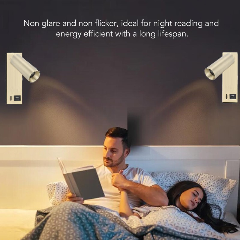 LED Wall Mounted Spotlight Adjustable Angle USB Port Design Stylish