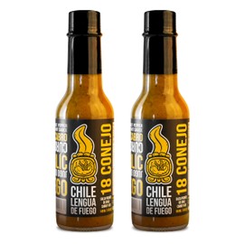 Hot Sauce | Chile Lengua de Fuego (Pack of 2, 18 Conejo) - Bright Citrus & Turmeric Hot Sauce with Scotch Bonnet Heat, Medium Spice, Gourmet Gift Set
