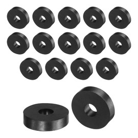 QUARKZMAN Pack of 16 Rubber Spacers, 30 mm Outer Diameter, 10 mm Inner Diameter, 7 mm Height, Round Anti-Vibration Spacer, Rubber Bushing Seals, Thick Rubber Discs for Home, Car, Accessories