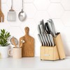Zulay Premium Quality 15-Piece Knife Set with Natural Wood Block,