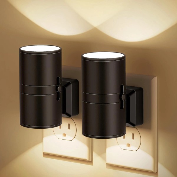 Dimmable Plug-in Night Lights [2 Pack] – Modern 3000K Soft