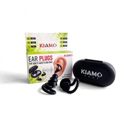 KIAMO1407 Black 3D Oval Shape Ear Plugs for Adults Maximum Comfort and Noise Cancellation Ideal for Side Sleepers, School, Swimming, Work, Travel and Parties.Reduce Noise Effectively