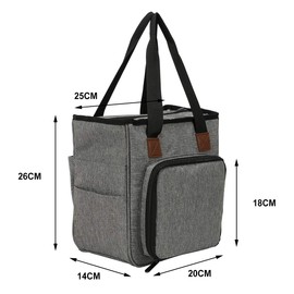 Looen Multifunctional Knitting Organizer, Yarn Tote Project Bags Organizer for Crochet Hooks, Knitting Needles,Yarn Project and Supplies,Accessories Not Included