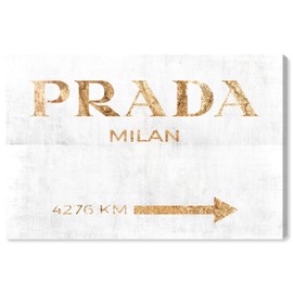 The Oliver Gal Artist Co. Fashion and Glam Wall Art Canvas Prints 'Milan Pure' Home Décor, 36" x 24", Gold, White