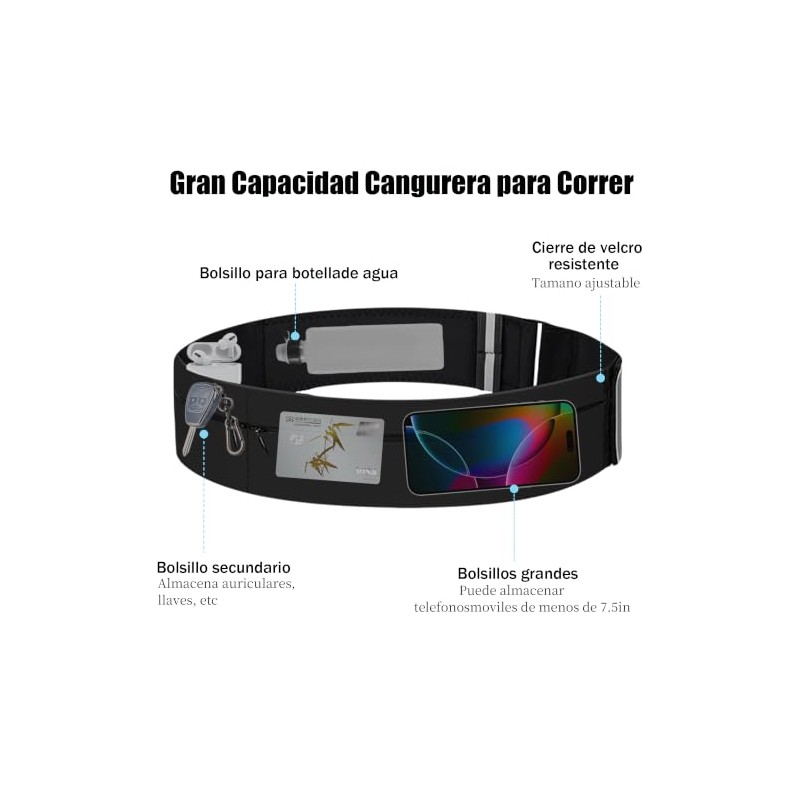 Cangurera para Correr con Botella de Agua 330ml - Riñonera