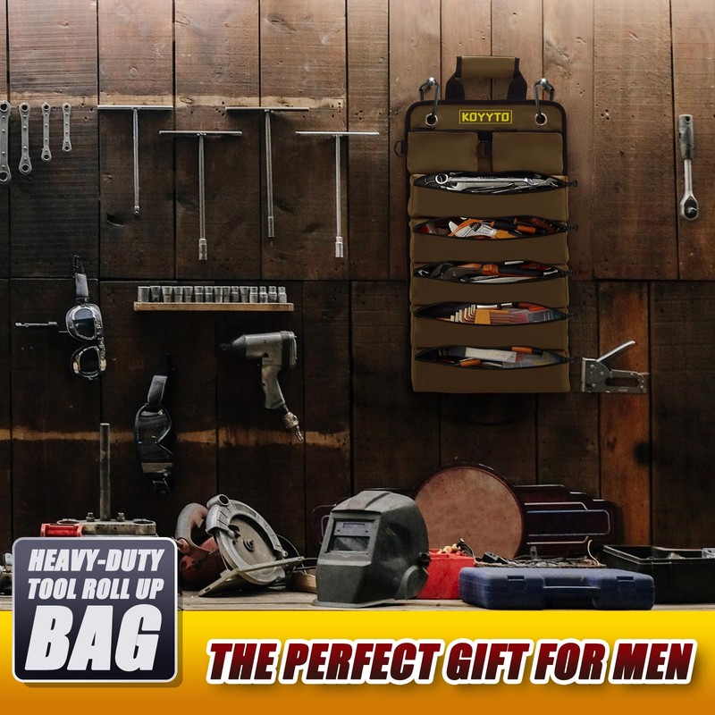 KOYYTO Premium Tool Roll up Bag - Heavy Duty Small