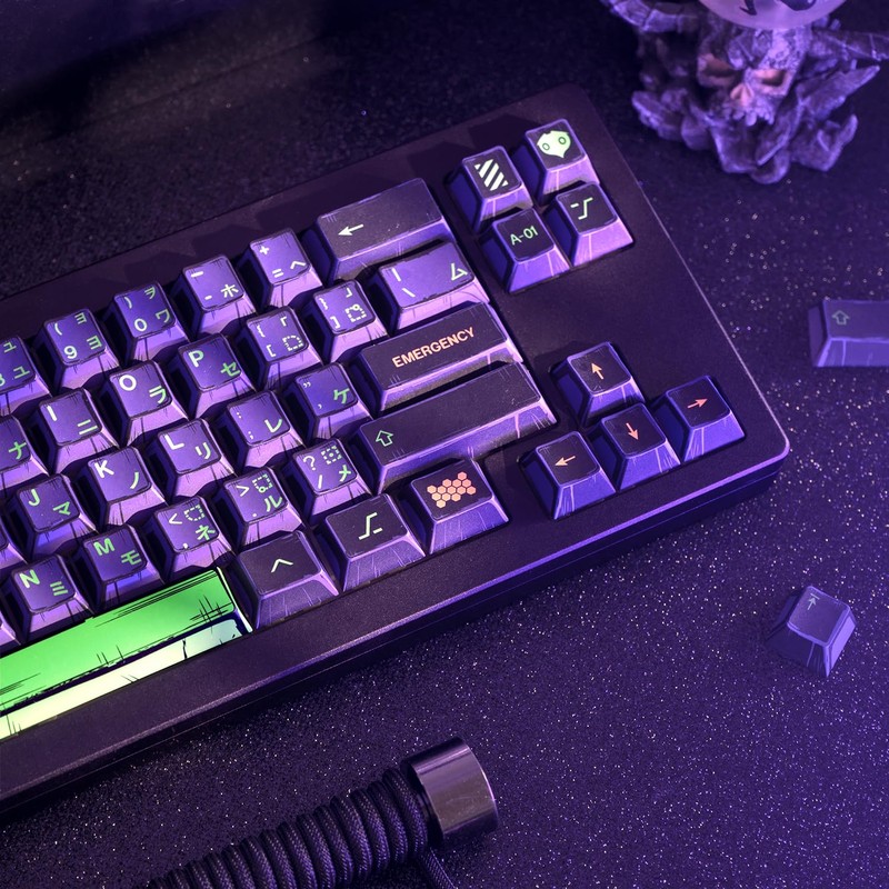 GEKUCAP Manga Themed Japanese Keycaps, Retro PBT Keyboard Key Caps