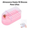 Estuche Para 30 Borcas Punta Drill De Uñas Cepillo Limpieza