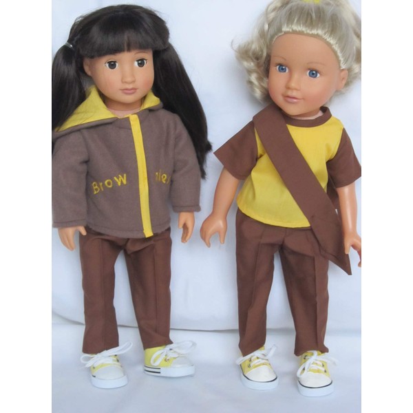 Brownie Uniform to fit 18" dolls like Designafriend; Our Generation; Sindy etc