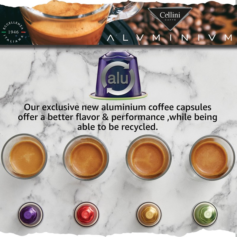 Cellini Caffè Melodico Aluminum Nespresso Pods, 120 Count, Dark Roast