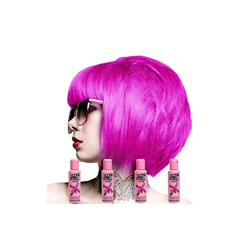 Semi-Permanent Hair Colour Cream Dye Crazy Colour Renbow 4 x