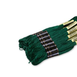 UMC STAG Pack of 12 Premium Embroidery Thread | 100% Egyptian Cotton Premium Skeins | Cross Stitch Embroidery Floss | Oeko TEX Certified Stranded Cotton | Ideal for Arts & Crafts (Emerald Green 923)