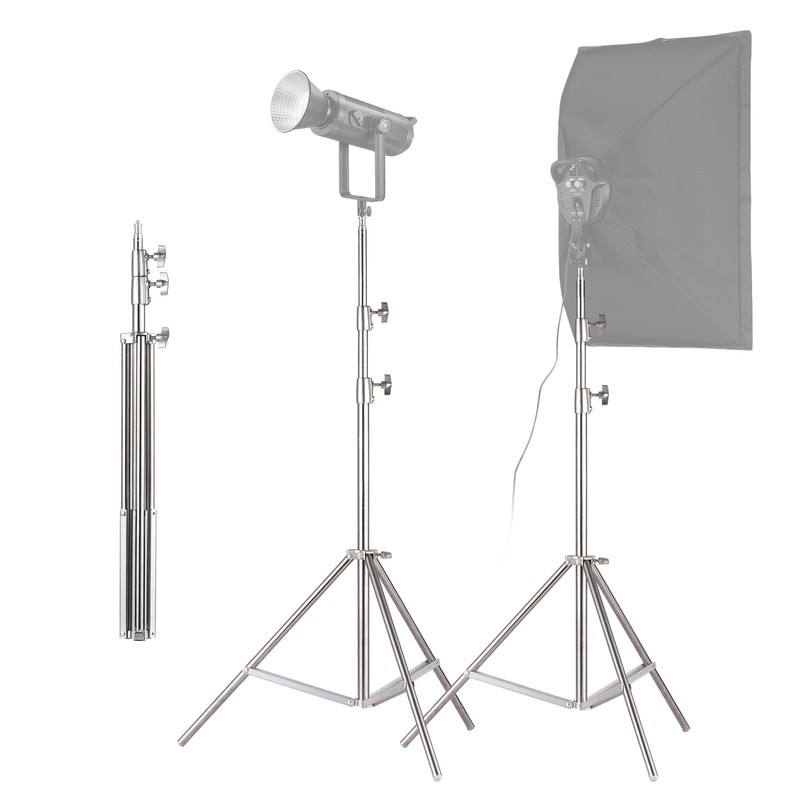 2M/79in Adjustable Metal Tripod Light Stand with 1/4in Screw Stainless