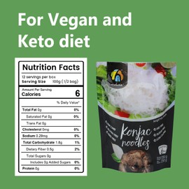 Hethstia Konjac Noodles Angel Hair – 6-Pack Shirataki Noodles, Low Calorie, Low Carb, Sugar-Free, Gluten-Free, Keto and Paleo Friendly, Vegan, Healthy Konjac Pasta, 52.91 oz