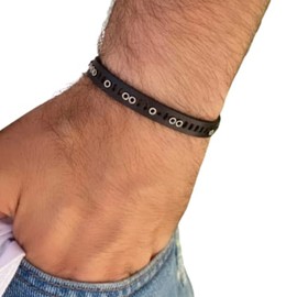 Morse Code Leather Bracelet For Men, Black Leather Bracelet for Men Adjustable Bracelet Morse Code Bracelets for Men Gifts for Him
