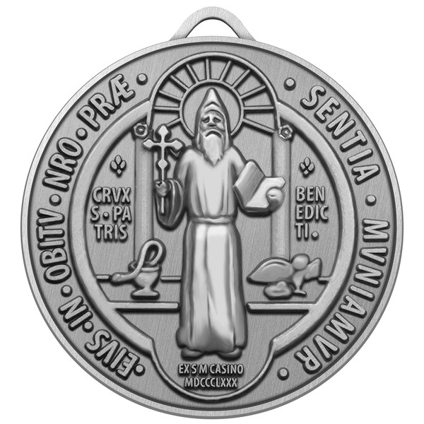 Anwlki St Benedict Home Blessing Medal Saint Benedict Extra Large