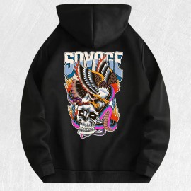 Savage Graphic Hoodie 100% Cotton US Warehouse 7 ColorsColor: Light gray, Size: M