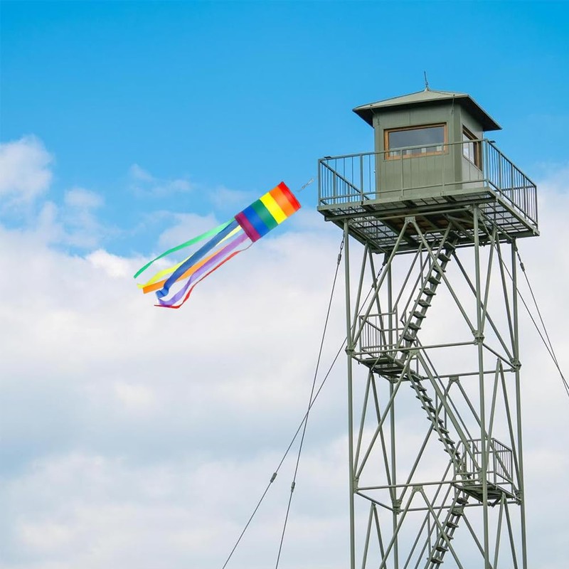 TUKNN Rainbow Windsock, Outdoor Windsock, Rainbow Windsocks, Colourful Hanging Decorations,