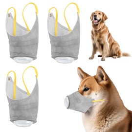 3pcs Adjustable Dog Gas Mask, New Creative Dog Puppy Face Muzzles Breathable Soft Reusable Anti Smog Effectively Filter Air Pollution Prevention (Large)
