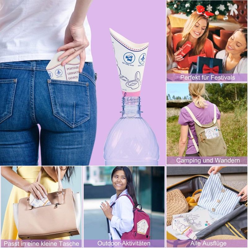 Jasvelly Urinal for Women, Foldable Urinal, Portable Urinal, Standing or