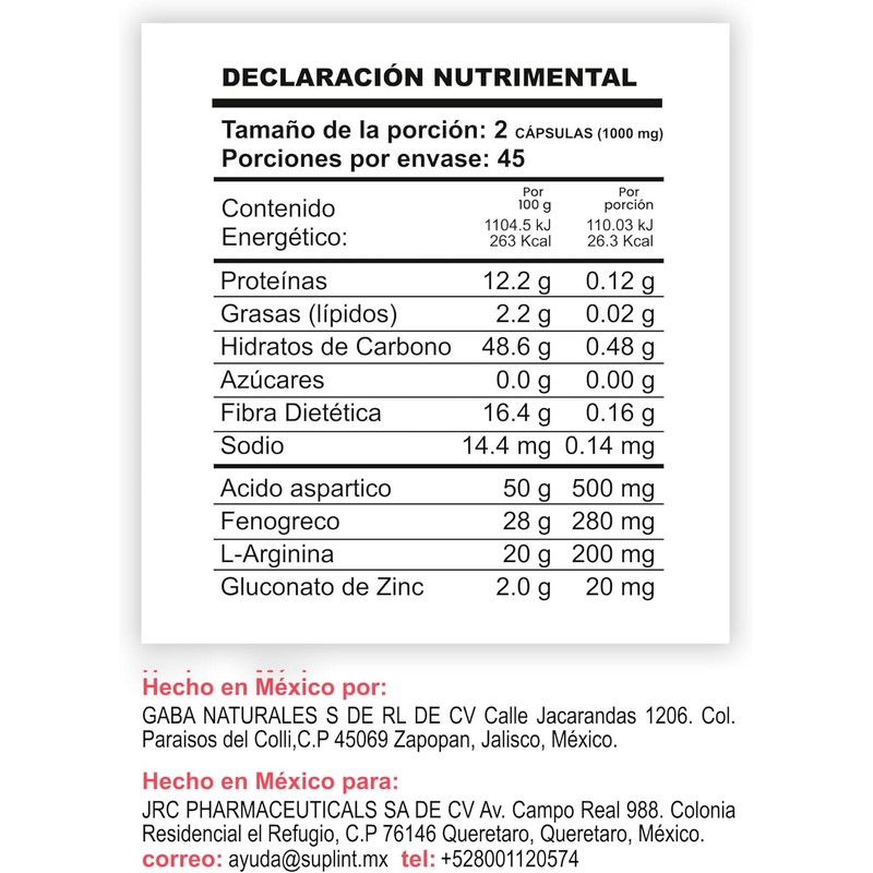 Suplemento para Hombres 500mg | Energía & Fuerza | 90