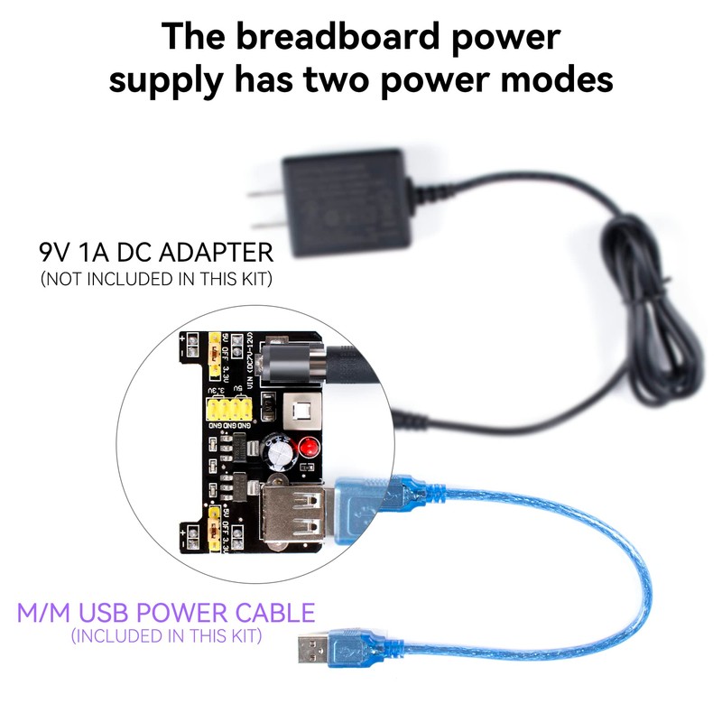 Miuzei Electronics Component Fun Kit with Supply Module, Jumper Wire,