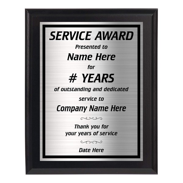 Years of Service Award Plaque for Employee Recognition and Appreciation